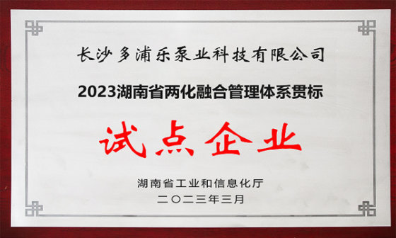 Buenas noticias: Topsflo ha sido seleccionada como la “Empresa piloto de la provincia de Hunan para el sistema de gestión integrado de informatización e industrialización en 2023”